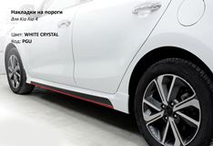 Накладки на пороги Kia Rio 4 стиль Sport Line